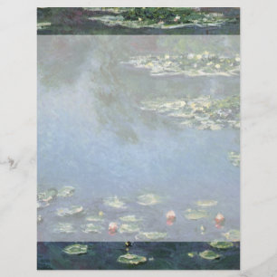 Waterlilies por Claude Monet, flores do vintage