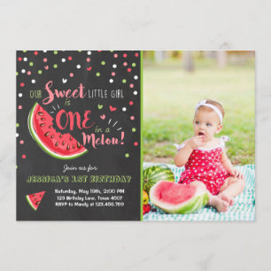 Watermelon Birthday Convite Melon Summer Party
