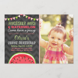Watermelon Birthday Convite Sun Summer Party