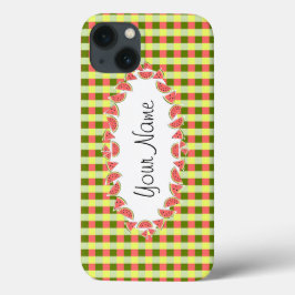 Watermelon Check Classic oval 'Name' horizontal