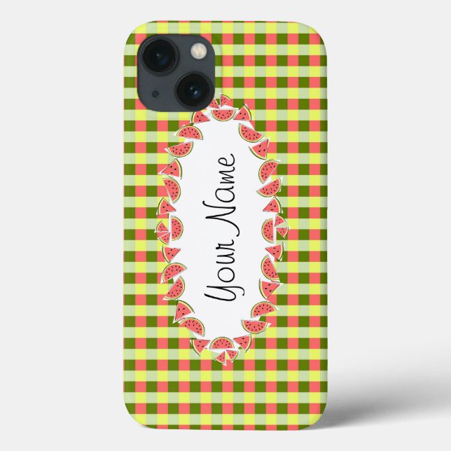 Watermelon Check Classic oval 'Name' horizontal (Verso)