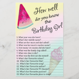 Watermelon Como você conhece a aniversariante?