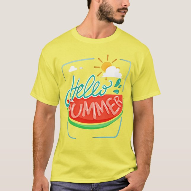 Watermelon Hello Summer T-Shirt (Frente)