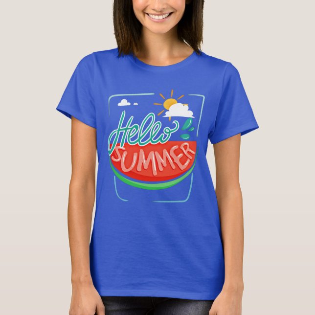 Watermelon Hello Summer T-Shirt (Frente)