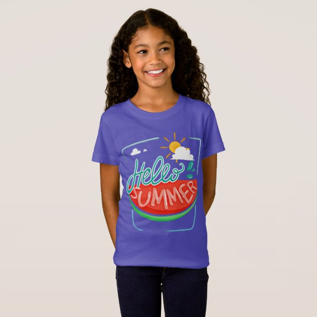 Watermelon Hello Summer T-Shirt (Frente Completa)