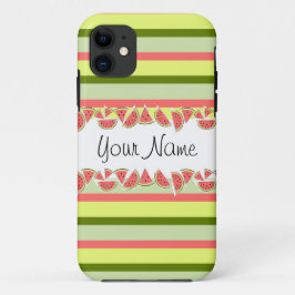 Watermelon Stripe Clássico Seu Nome capas de iphon