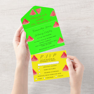 Watermelon Tropical Fruta Trendy Neon Wedding