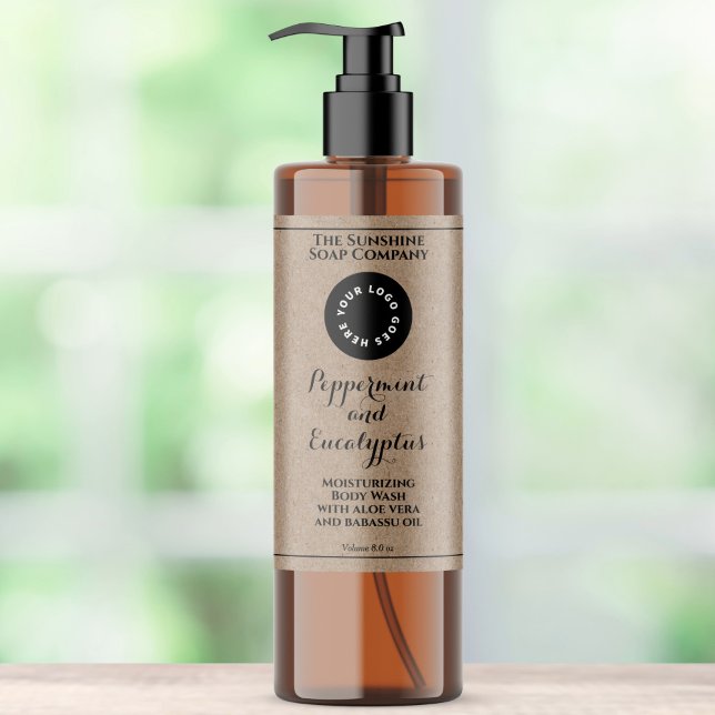 Waterproof kraft cosmetics bottle label add logo (Criador carregado)