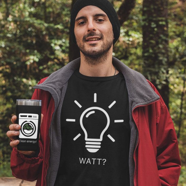 Watt? Lightbulb Funny Pun T-Shirt (Criador carregado)
