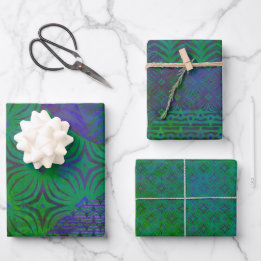 Wave 3 Conjunto Verde de Mídias Mistas de Papel de
