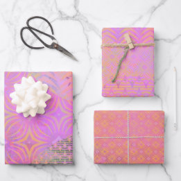 Wave 4 Conjunto de mídia mista rosa-quente de pape