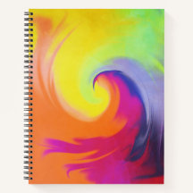 Wave de Aquarela - Notebook Espiral de 8,5" x 11"