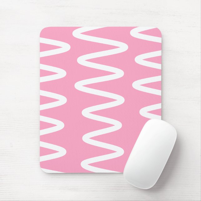 Wave No. 6 - Mouse Pad (Flamingo Pink) (Com mouse)