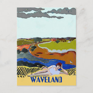 WAVELAND MS, cartão postal do estilo Vintage