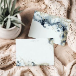 Waves de Aquarela e Cartão de Nota de Papel para F