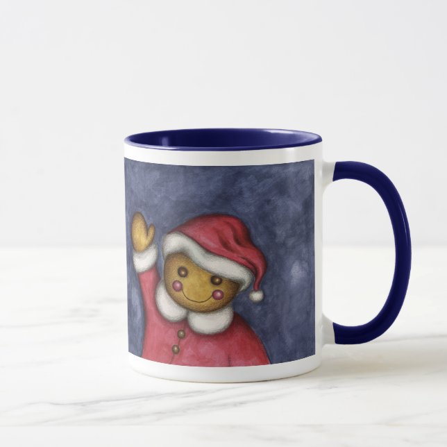 Waving Gingerbird Man Boy Papai noel caneca de Nat (Direita)
