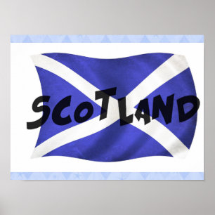 Wavy Scotland Flag Poster