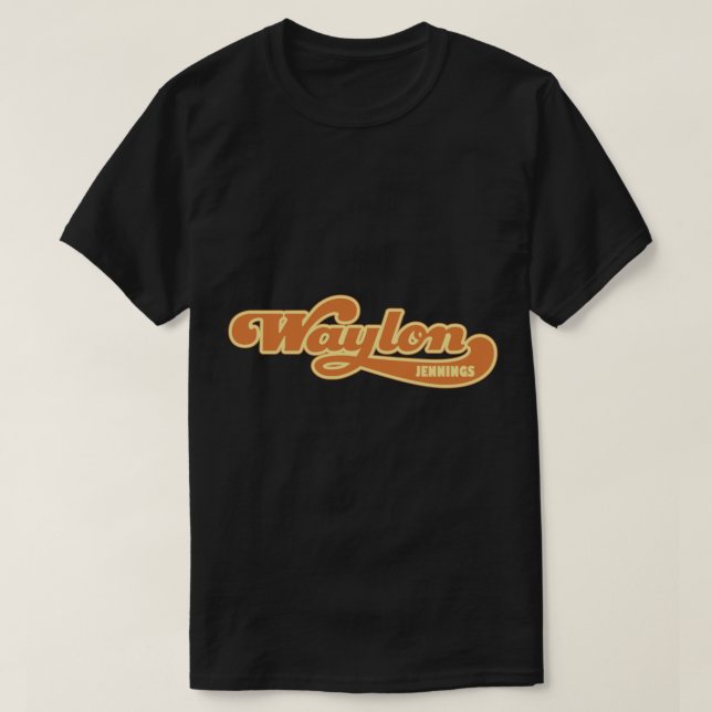 Waylon Jennings Logotipo clássico T-Shirt (Frente do Design)