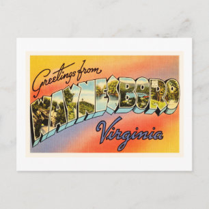 Waynesboro Virgínia VA Antigo Cartão Postal de Via