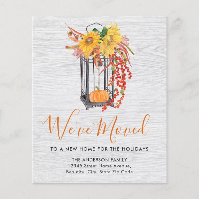 We Moved New Home Pumpkin Moving Announcement (Frente)