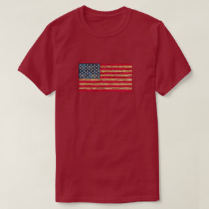 Weathered US Estados Unidos, American Flag T-shirt