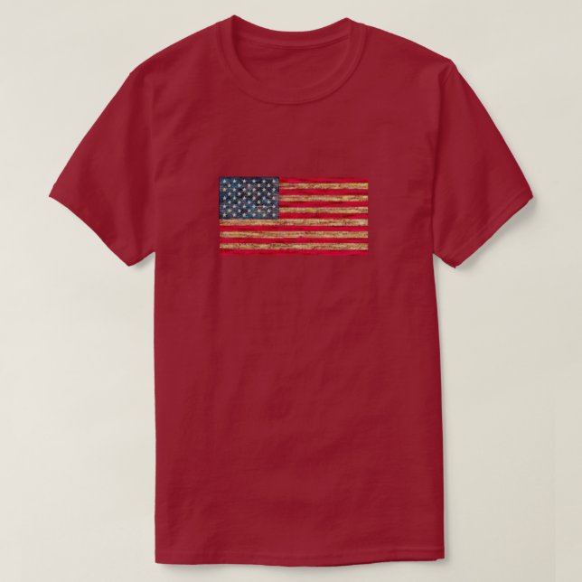 Weathered US Estados Unidos, American Flag T-shirt (Frente do Design)