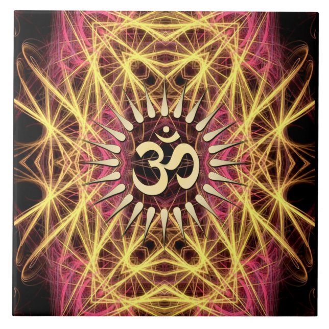 Web do Fractal do azulejo Dourado de Aum (Frente)