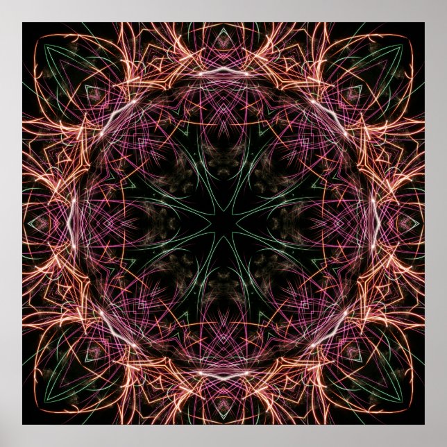 Web of Color Kaleidoscope Poster (Frente)
