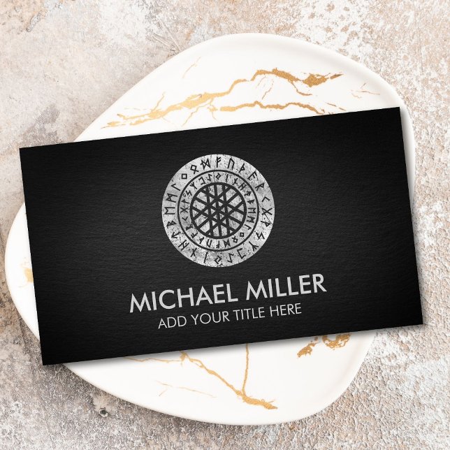 Web of Wyrd and Runic Alphabet Cartão de visita (Criador carregado)