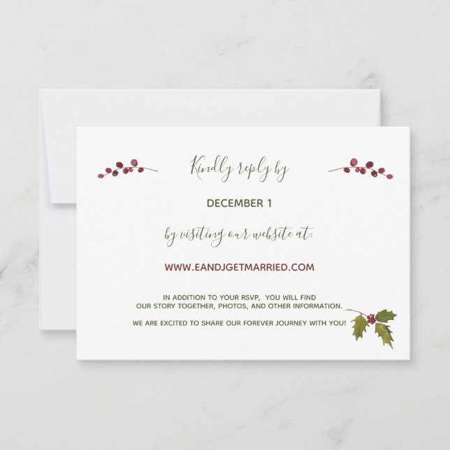 Website Red Poinsettia Casamento de Natal RSVP (Frente)
