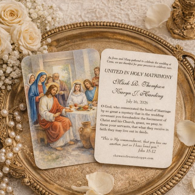 Wedding at Cana Catholic Marriage Blessing Invitat (Criador carregado)