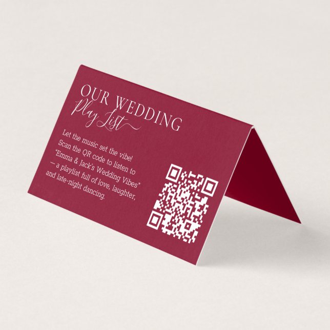 Wedding Formal Burgundy QR Code Playlist (Frente)