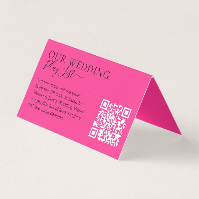 Wedding Hot Pink Fuchsia QR Code Playlist (Frente)