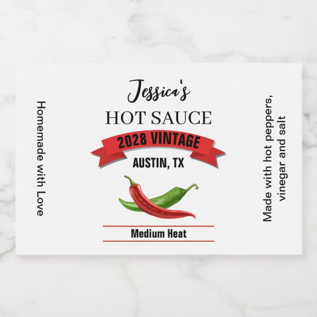 Wedding Hot Sauce Label HS039rt (Rótulo Único)