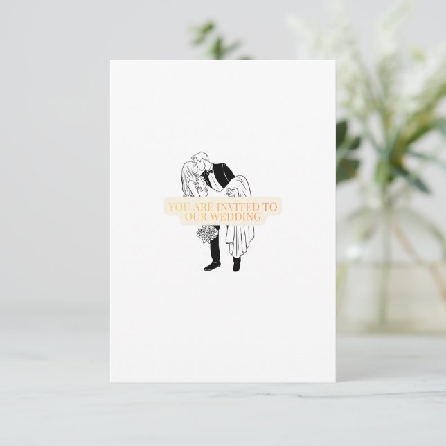 Wedding Invitation Card (Em pé/Frente)