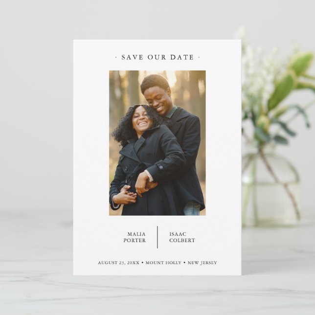 Wedding Modern Fancy Minimalist Photo Couple (Em pé/Frente)