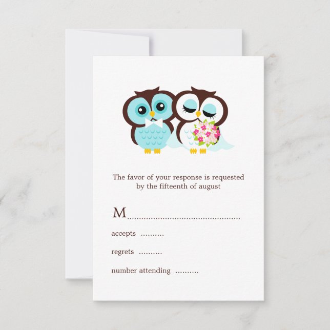 Wedding Owls RSVP (Frente)