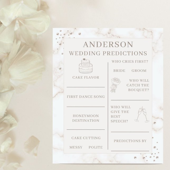 Wedding Predictions Bridal Shower Activity Game (Criador carregado)