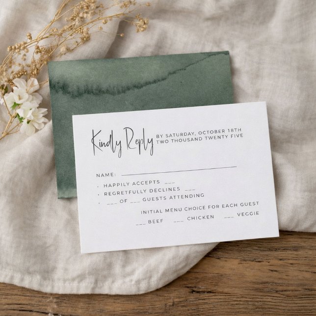 Wedding RSVP cards in a minimalist style. (Criador carregado)
