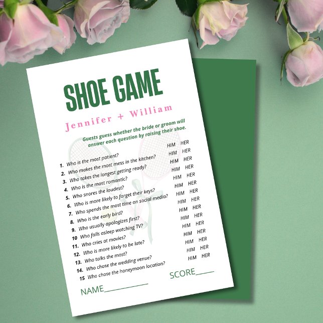 Wedding Shoe Game Bridal Shower Game | Tennis  (Criador carregado)