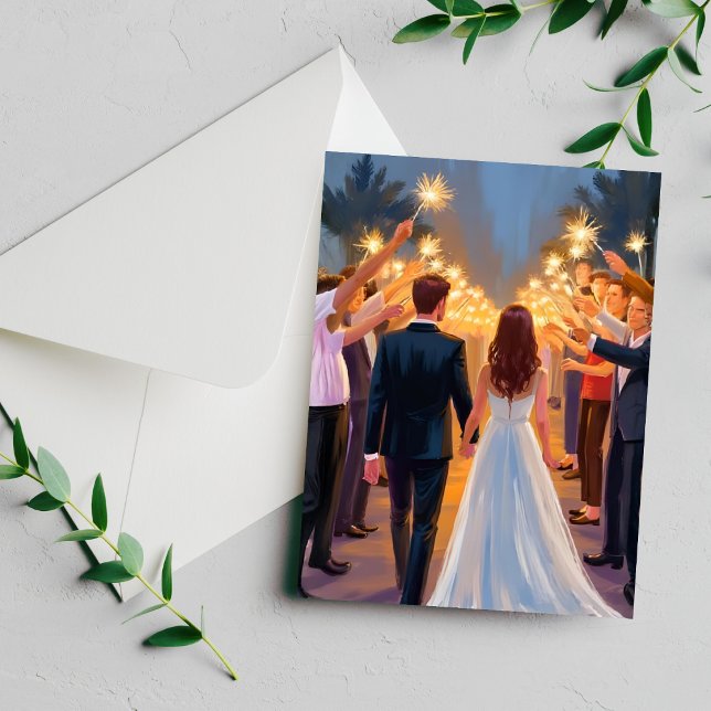 Wedding Sparklers | Marriage Celebration Card (Criador carregado)