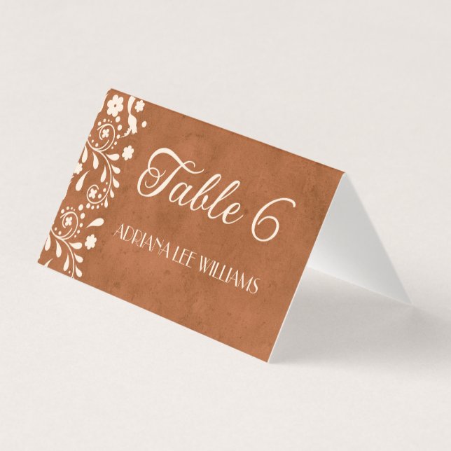 Wedding Talavera Terracotta Place Card (Verso)