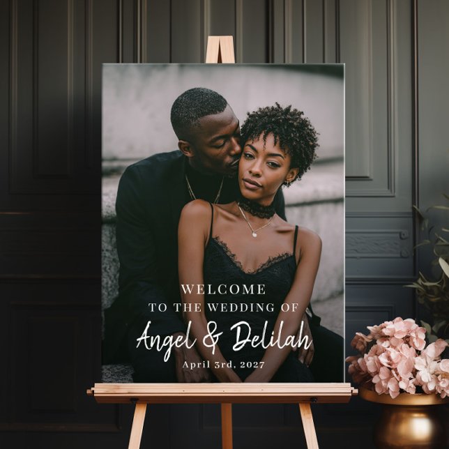 Wedding Welcome Sign Poster with Photo (Criador carregado)
