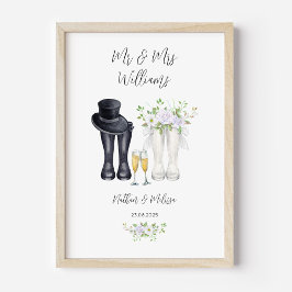 Wedding Welly Boots Poster