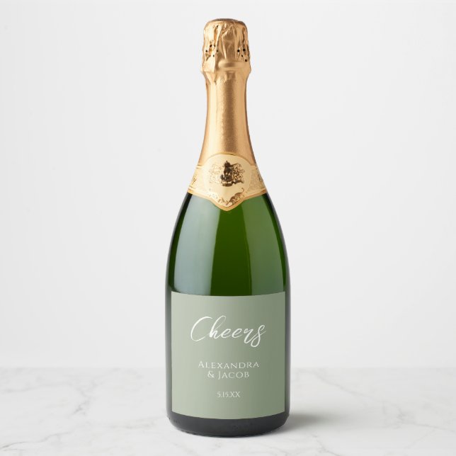 Wedding Wine Labels Elegant Typography (Frente)