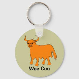 "Wee Coo" - Scottish Highland Cow chaveiro