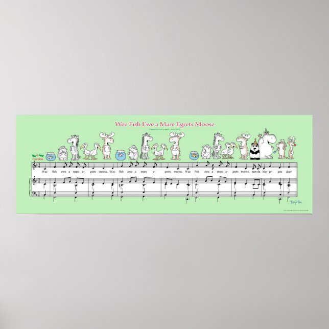 WEE FISH EWE A MARE EGRETS MOOSE Boynton poster (Frente)