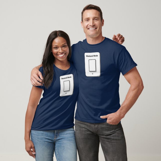 Weekend Mode Toggle Minimal UI Design T-Shirt (Unissex)