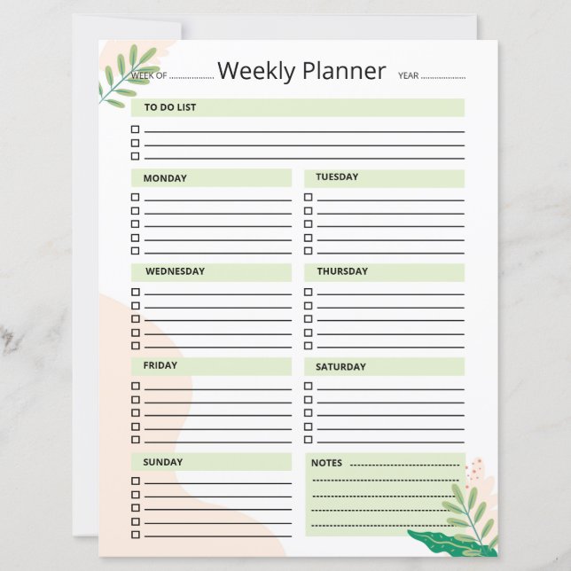 Weekly Planner Template (Frente)
