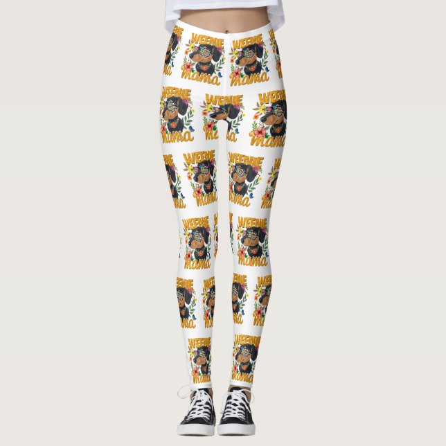 Weenie Mama Dachshund Leggings (Frente)